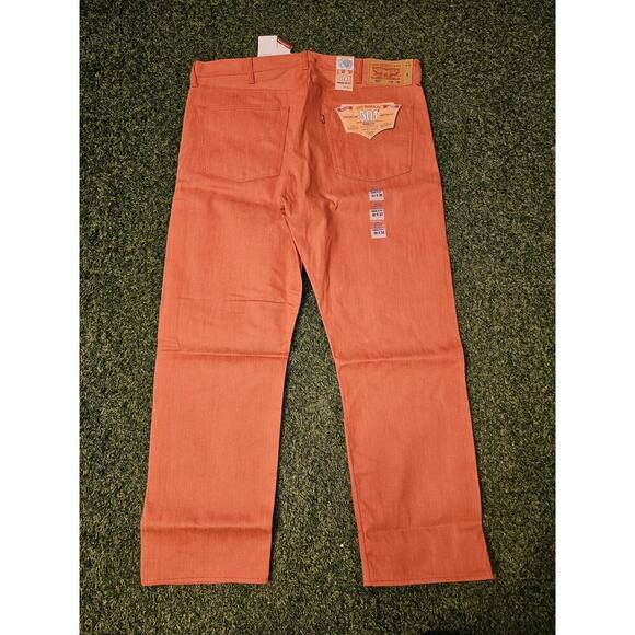 LEVI'S 501 Jeans NWT Button Fly Shrink to Fit Pink Coral Straight Mens 40x30 - Picture 8 of 8